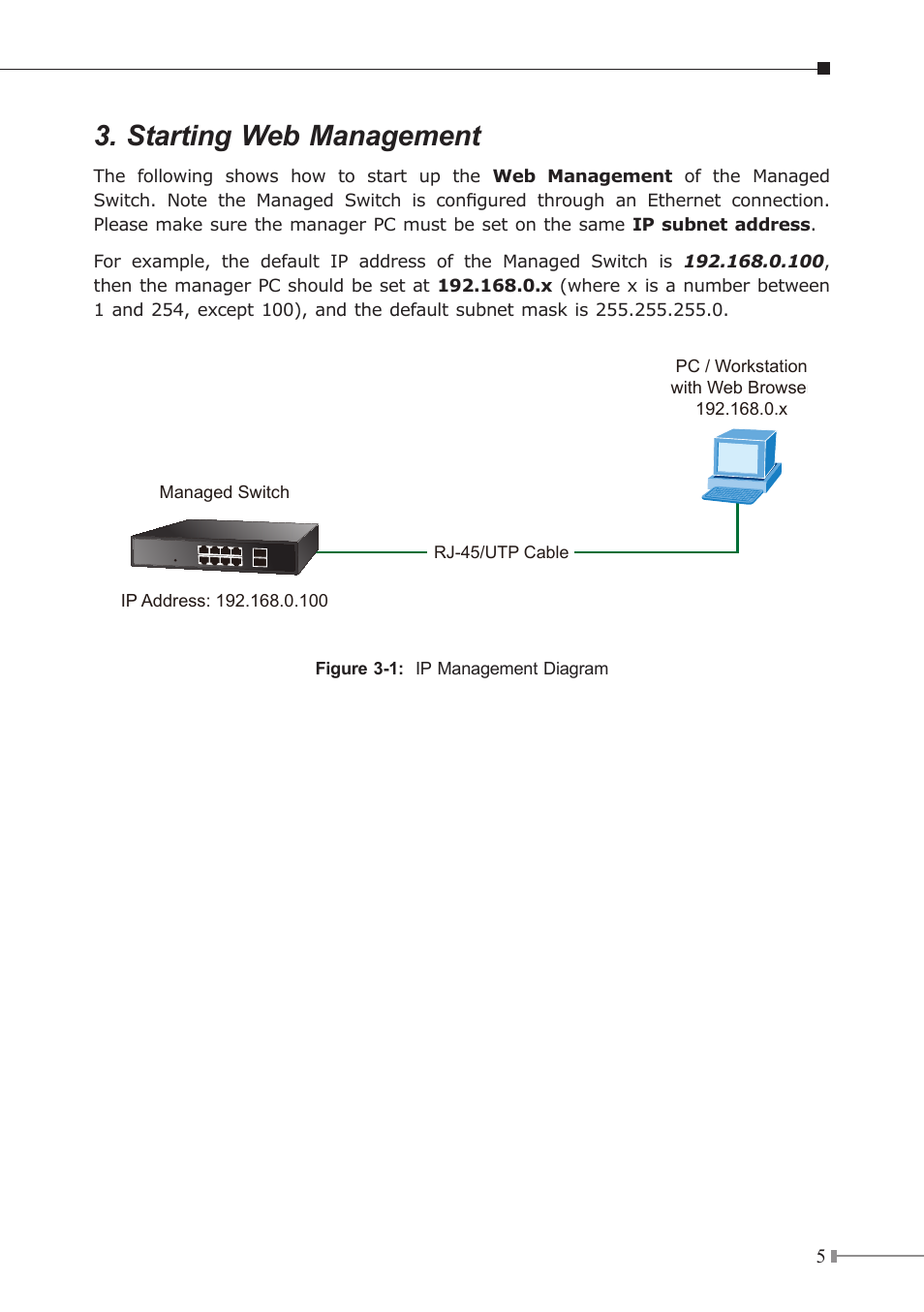 Starting web management | PLANET GSD-1020S User Manual | Page 5 / 12
