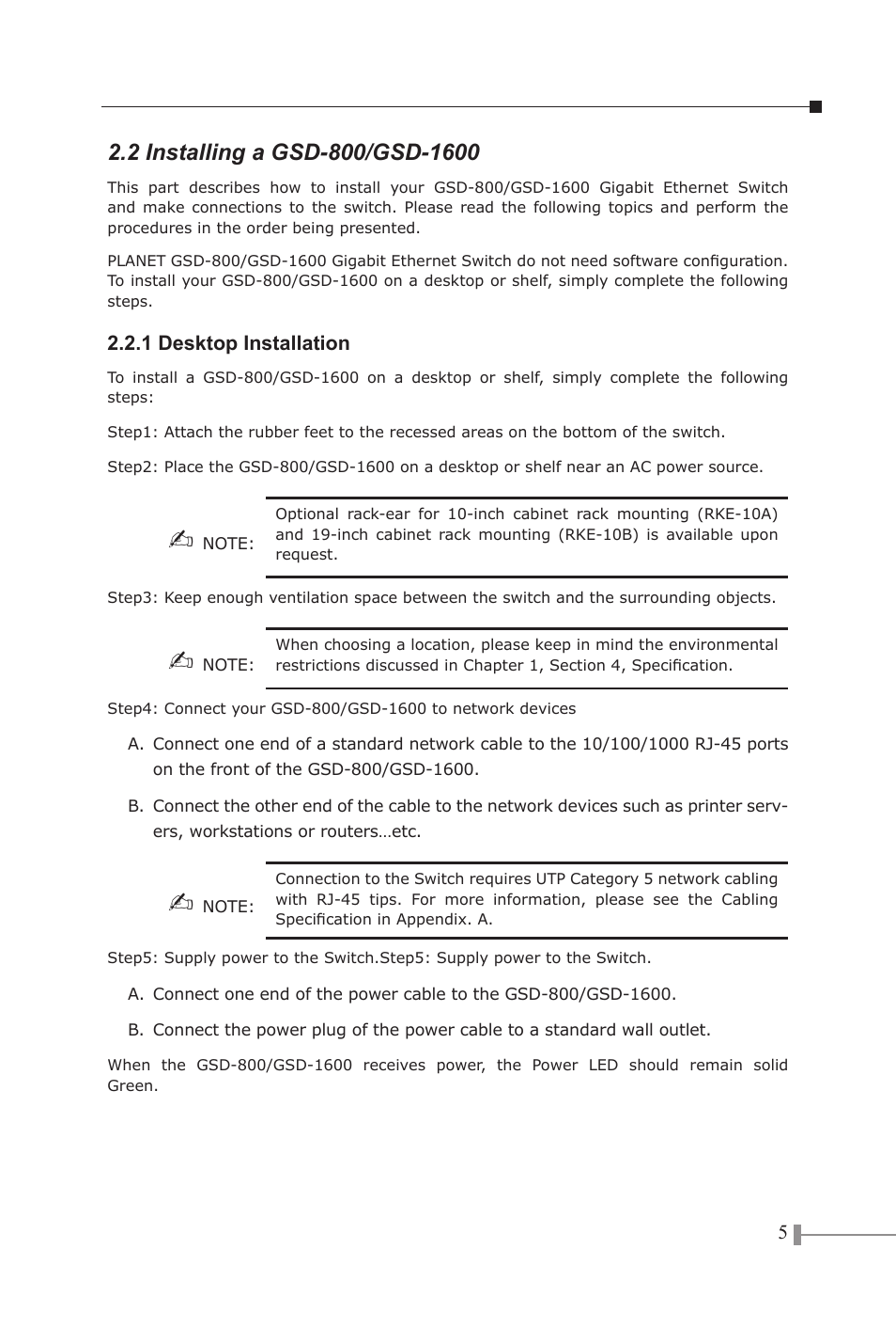PLANET GSD-1600 User Manual | Page 7 / 14