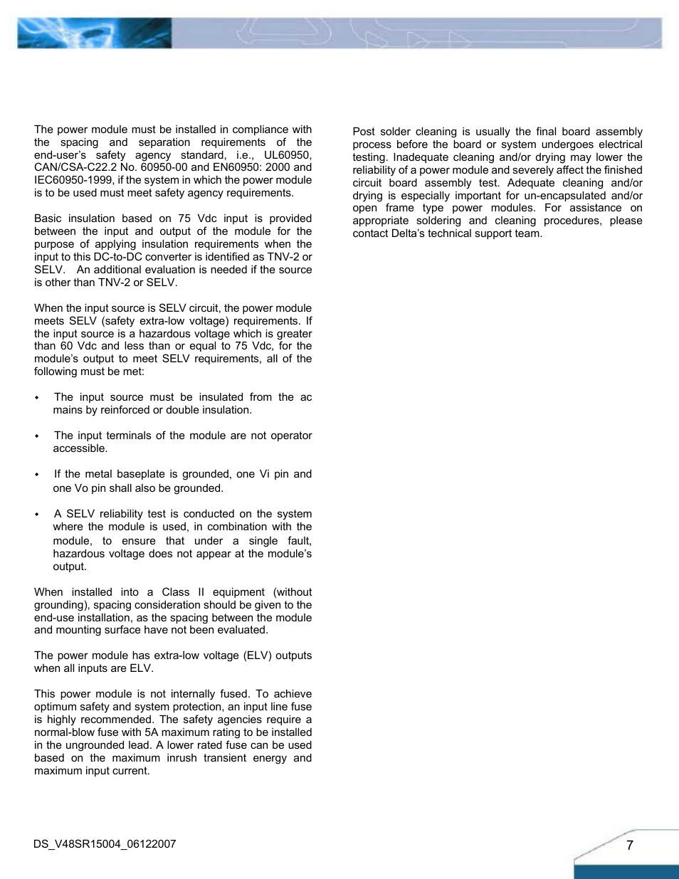 Design considerations | Delta Electronics Delphi Series V48SR User Manual | Page 7 / 14