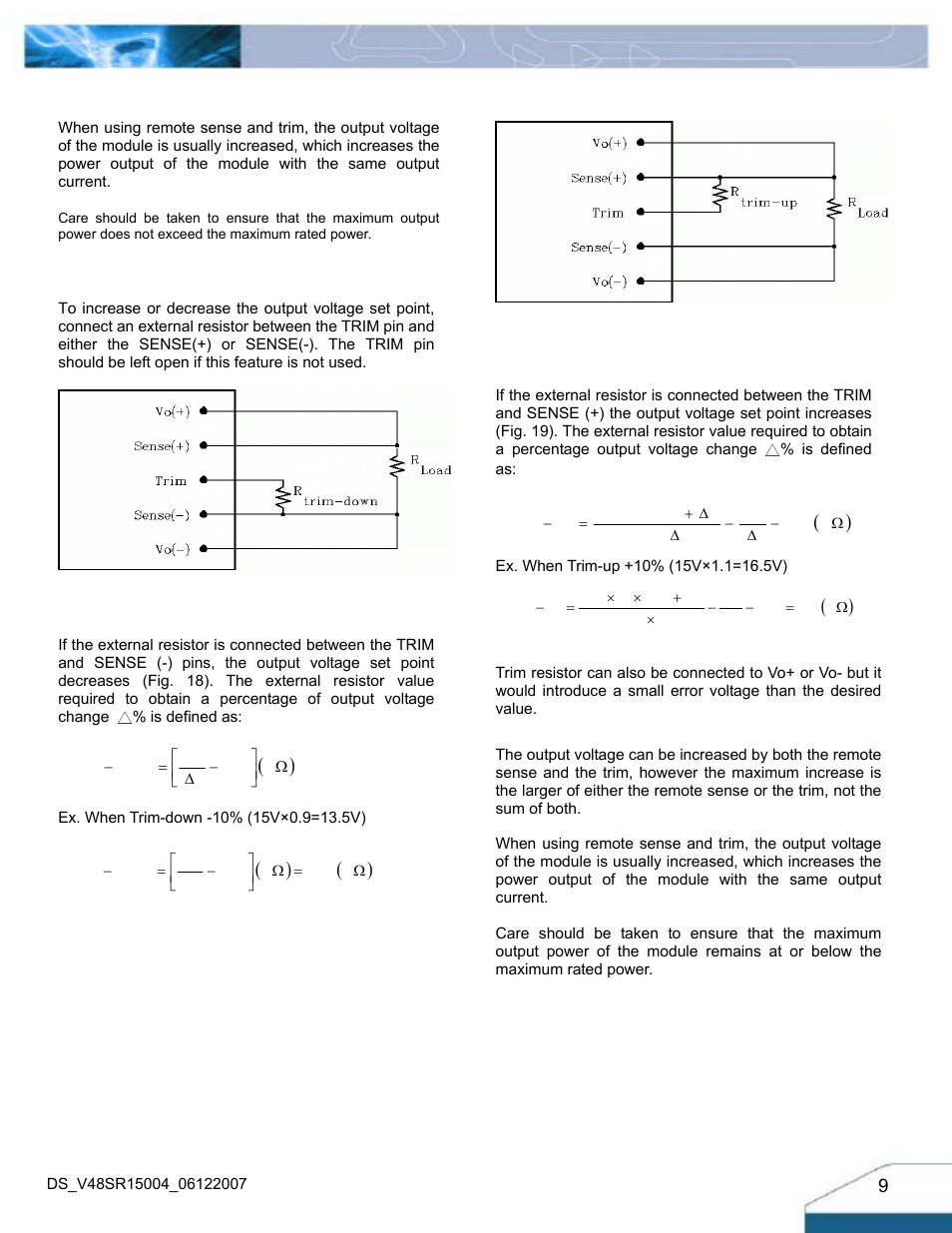 Features descriptions (con.) | Delta Electronics Delphi Series V48SR User Manual | Page 9 / 14