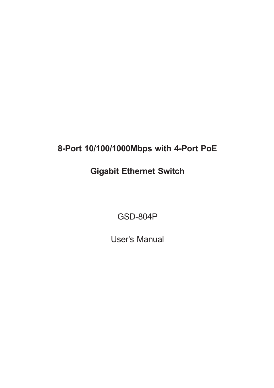PLANET GSD-804P User Manual | 24 pages