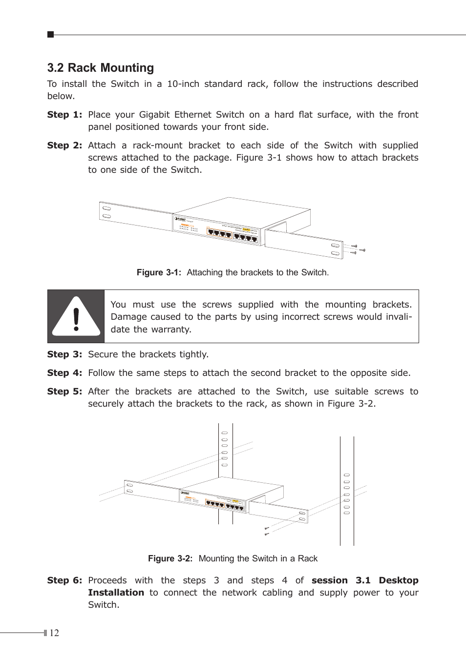 2 rack mounting | PLANET GSD-804P User Manual | Page 12 / 24