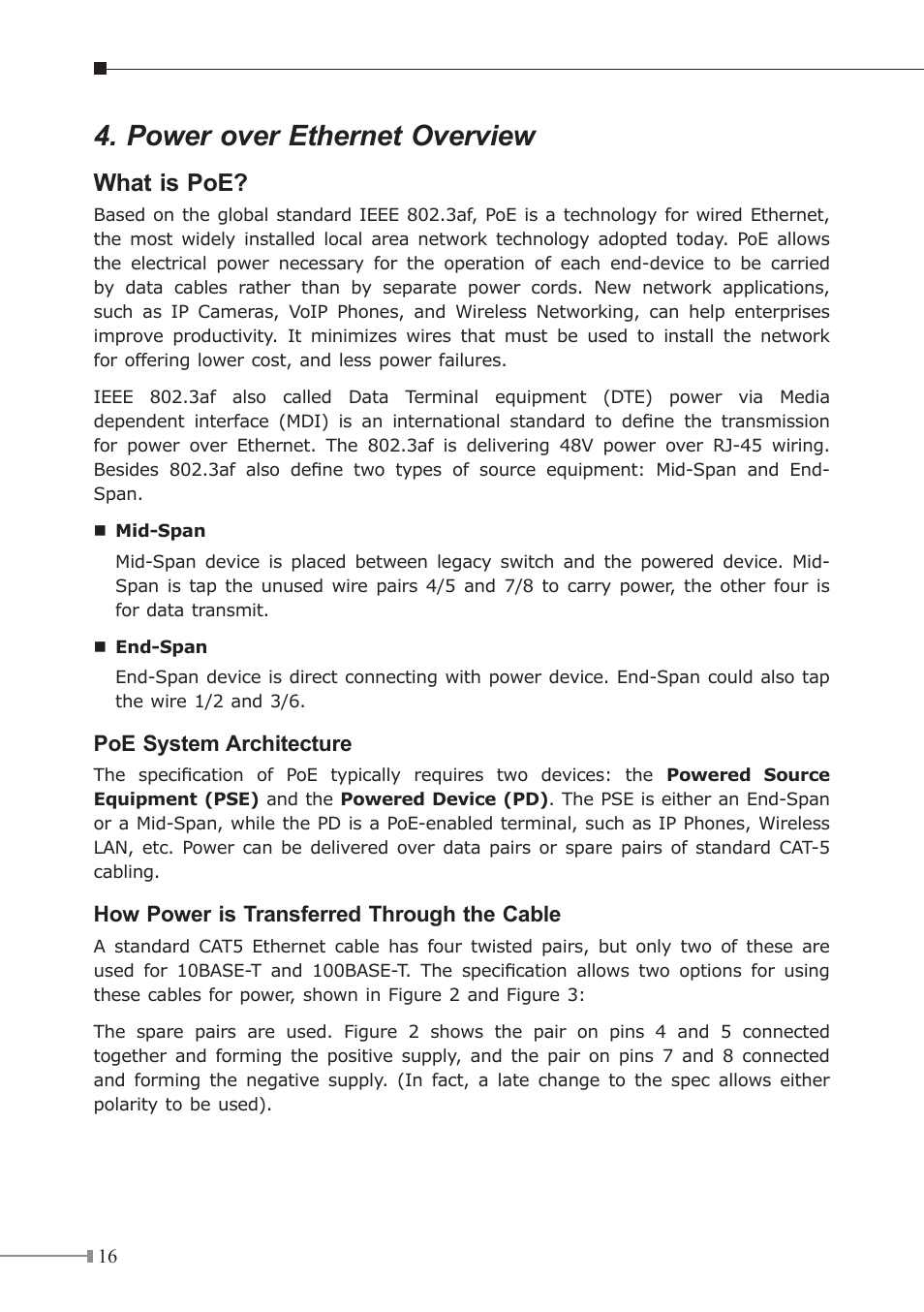 Power over ethernet overview, What is poe | PLANET GSD-804P User Manual | Page 16 / 24