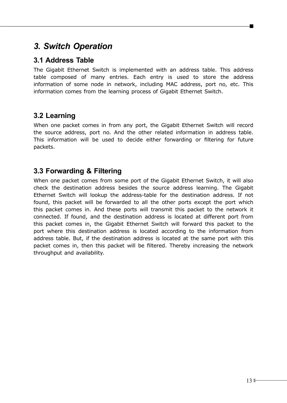 Switch operation | PLANET GSD-805 User Manual | Page 13 / 20