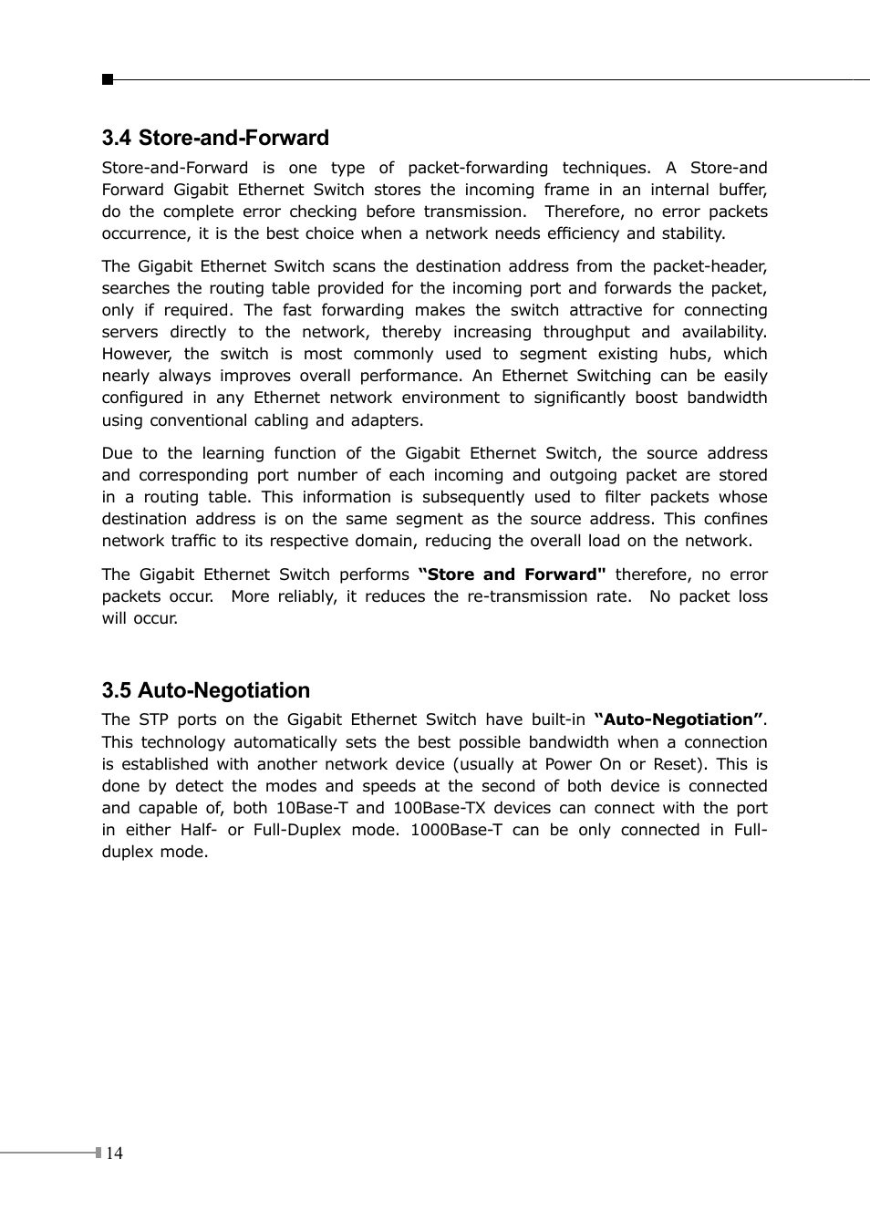 4 store-and-forward, 5 auto-negotiation | PLANET GSD-805 User Manual | Page 14 / 20