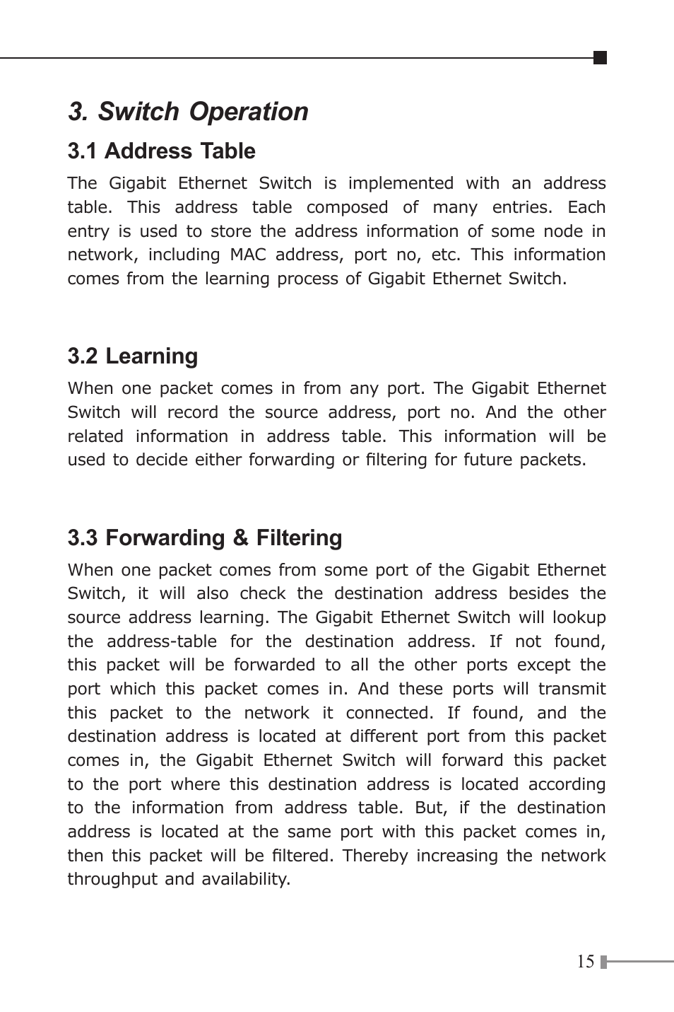 Switch operation | PLANET GSD-805 User Manual | Page 15 / 20