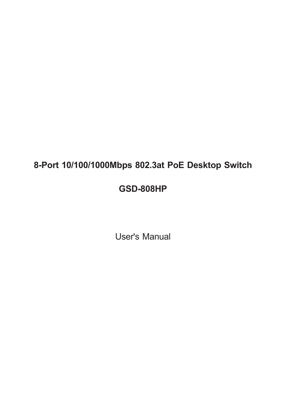 PLANET GSD-808HP User Manual | 24 pages