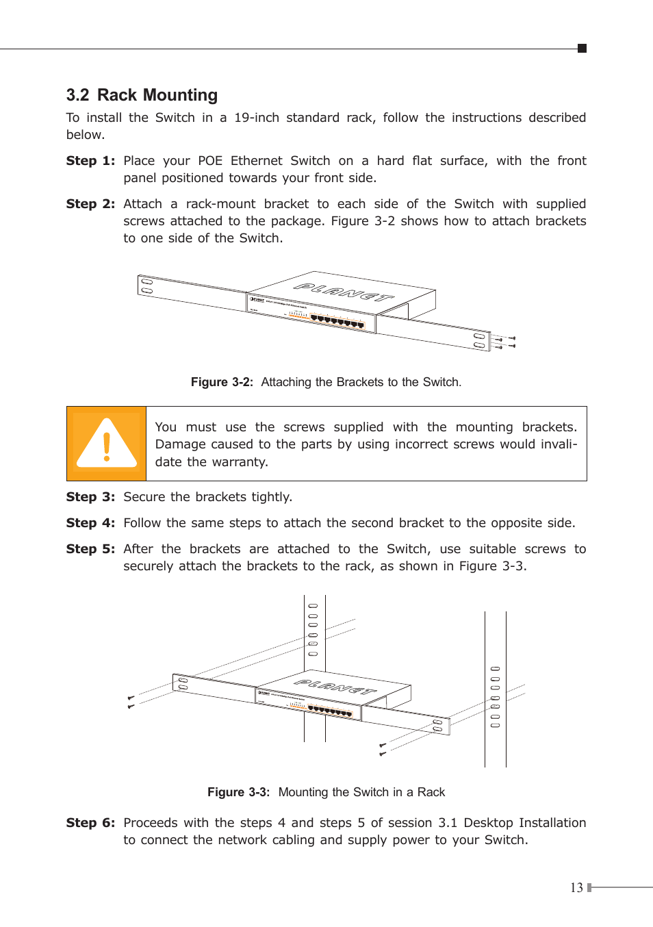 2 rack mounting | PLANET GSD-808HP User Manual | Page 13 / 24