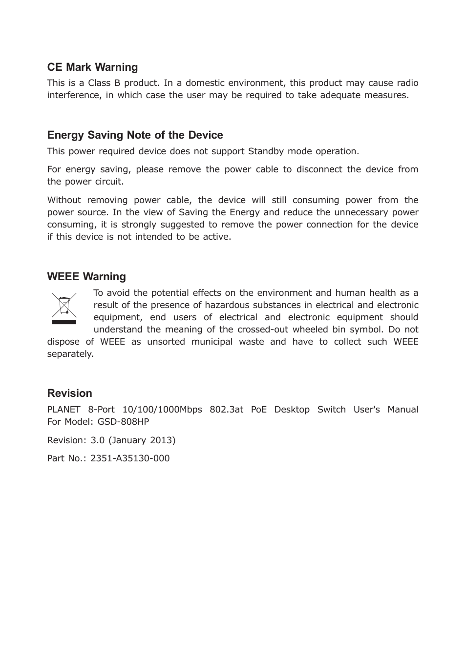 PLANET GSD-808HP User Manual | Page 3 / 24
