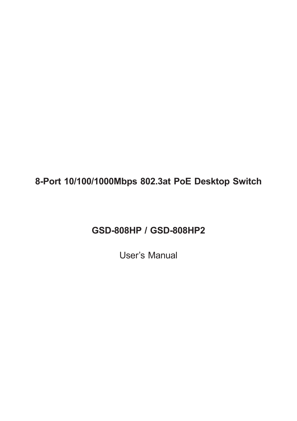 PLANET GSD-808HP2 User Manual | 24 pages