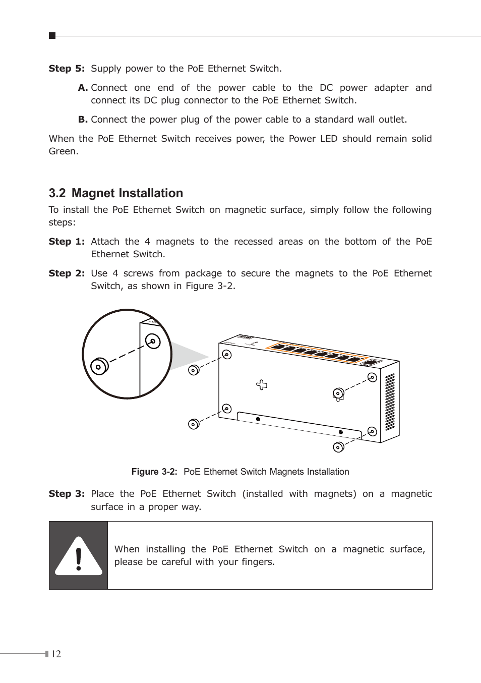 2 magnet installation | PLANET GSD-908HP User Manual | Page 12 / 20