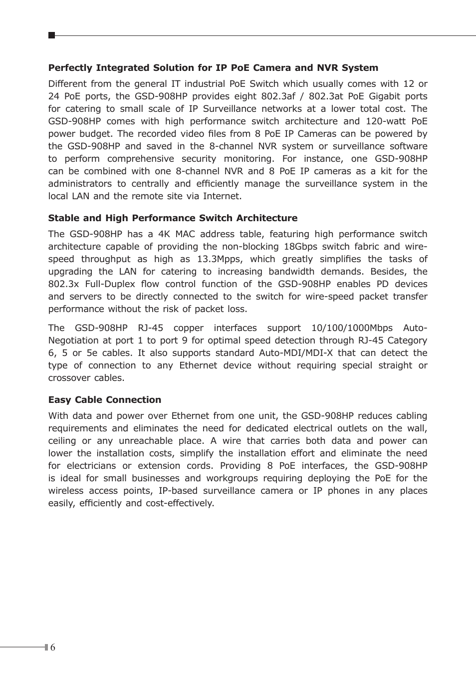 PLANET GSD-908HP User Manual | Page 6 / 20