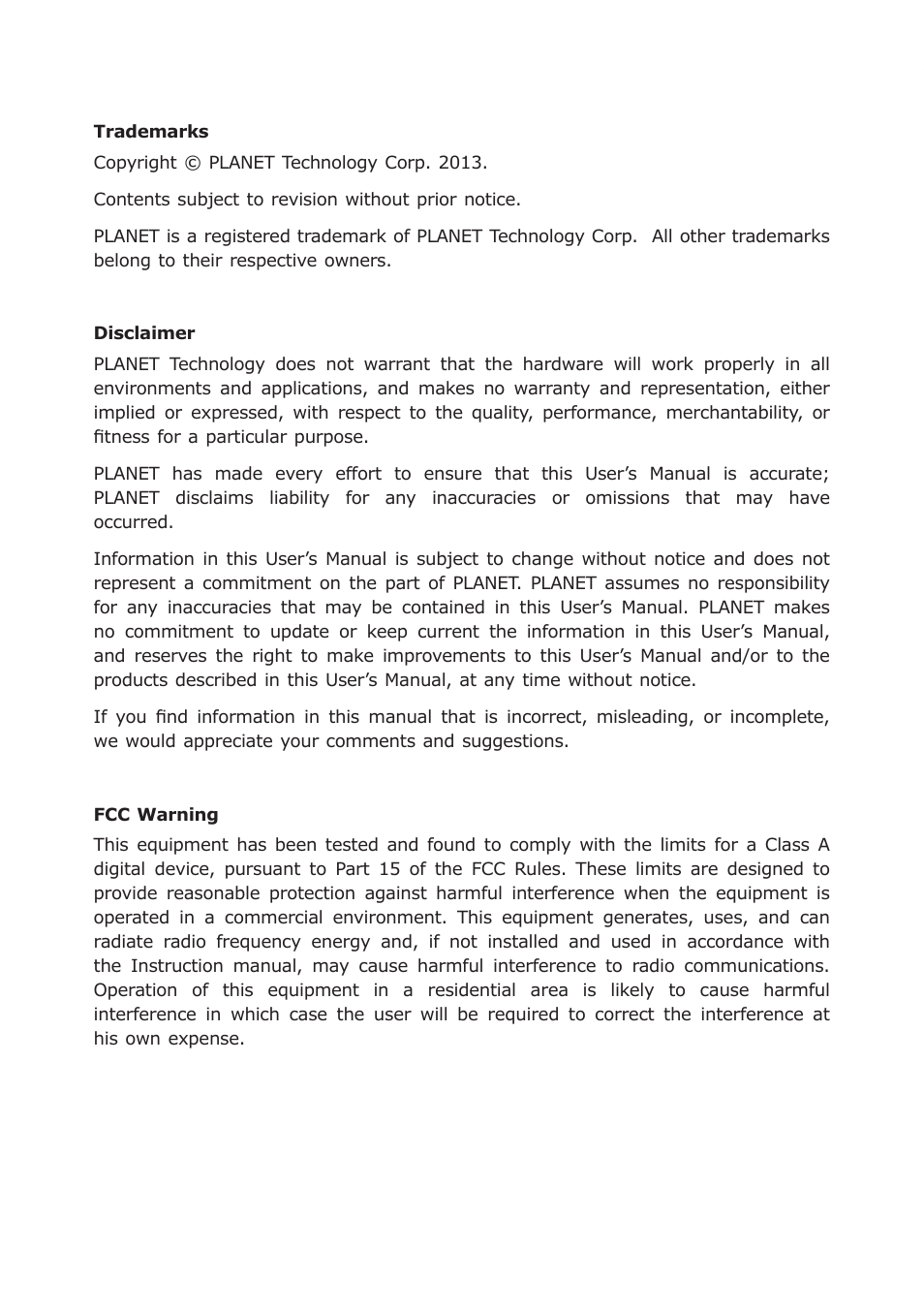 PLANET GSW-1600HP User Manual | Page 2 / 24
