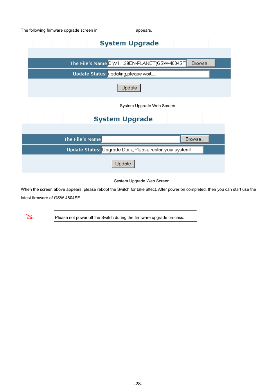 PLANET GSW-4804SF User Manual | Page 28 / 113