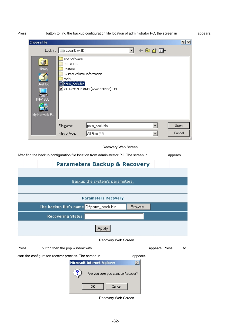 Recovery | PLANET GSW-4804SF User Manual | Page 32 / 113