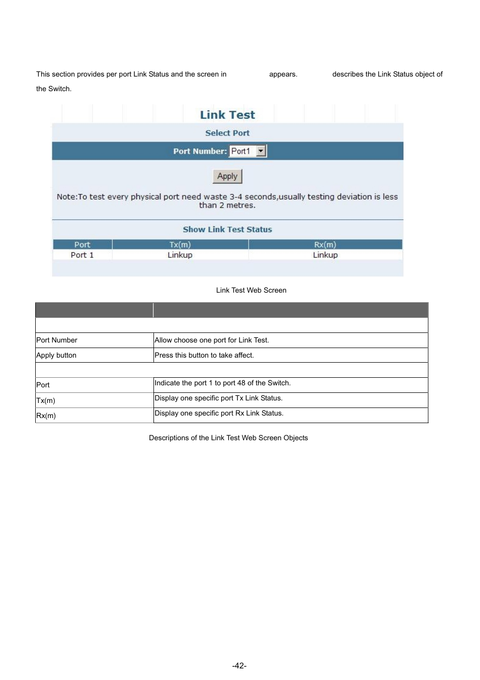 5 link test | PLANET GSW-4804SF User Manual | Page 42 / 113