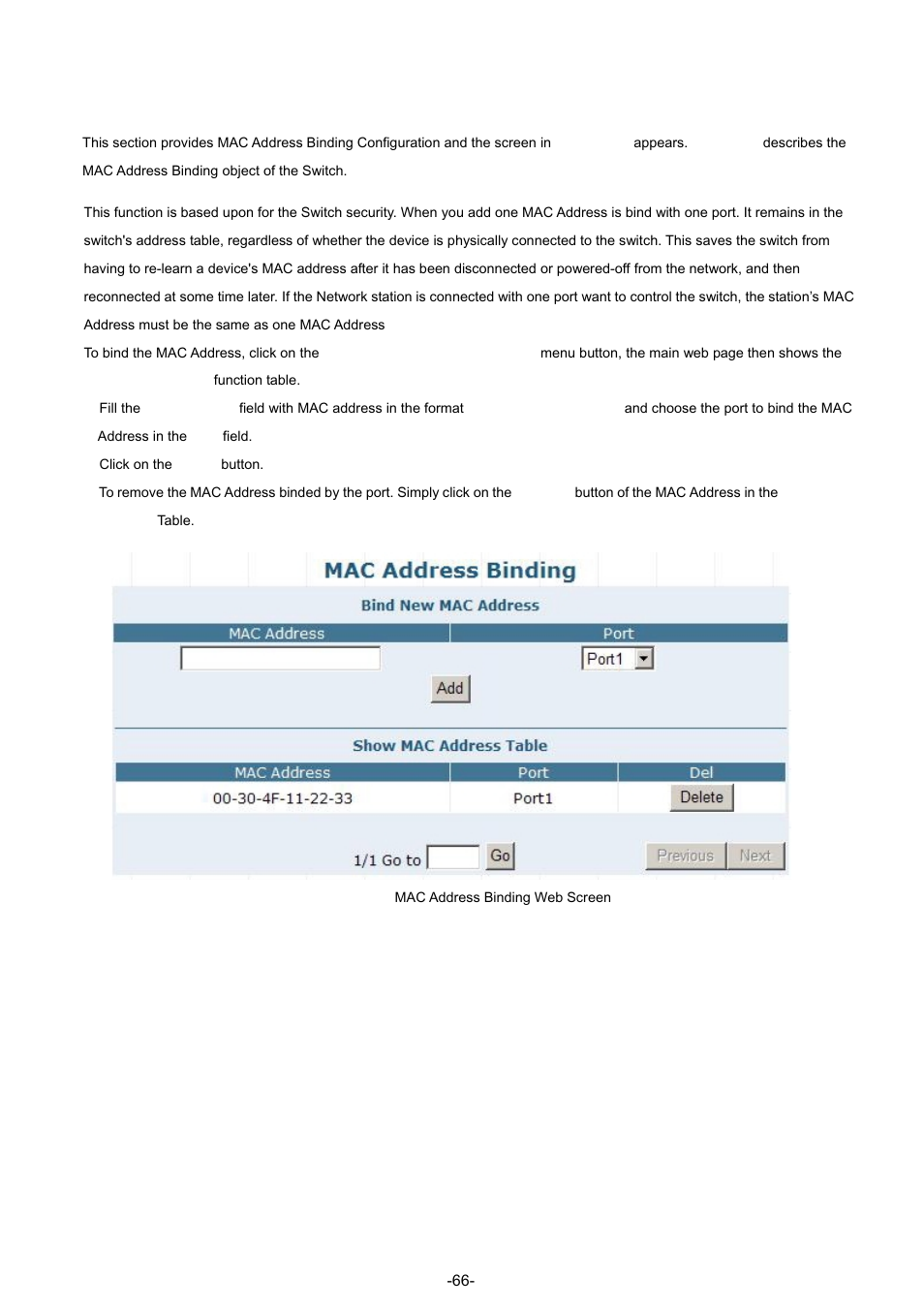 5 mac address binding | PLANET GSW-4804SF User Manual | Page 66 / 113