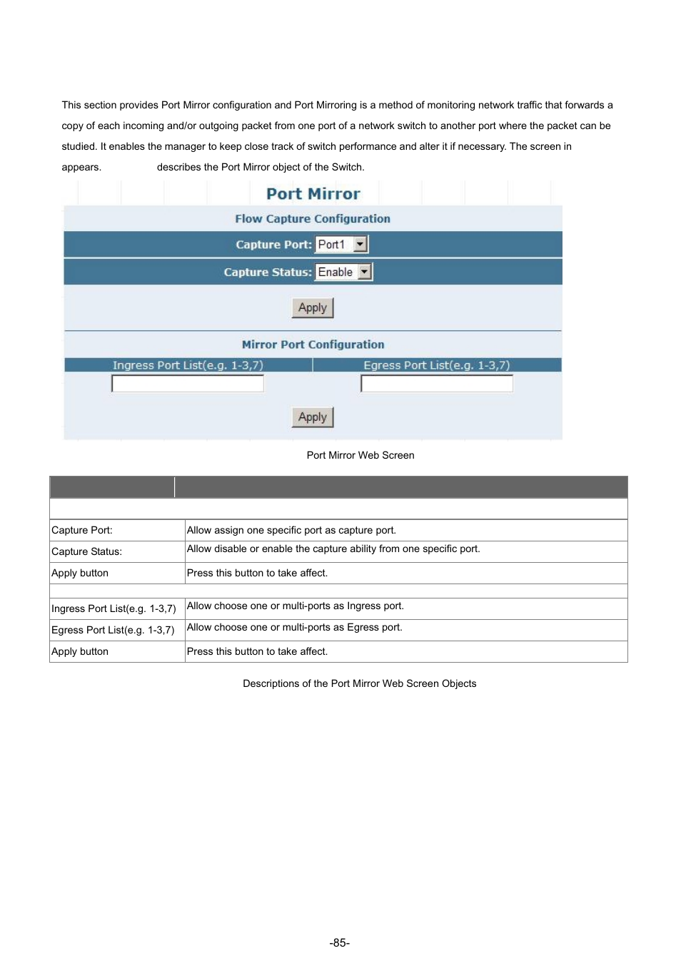 2 port mirror | PLANET GSW-4804SF User Manual | Page 85 / 113