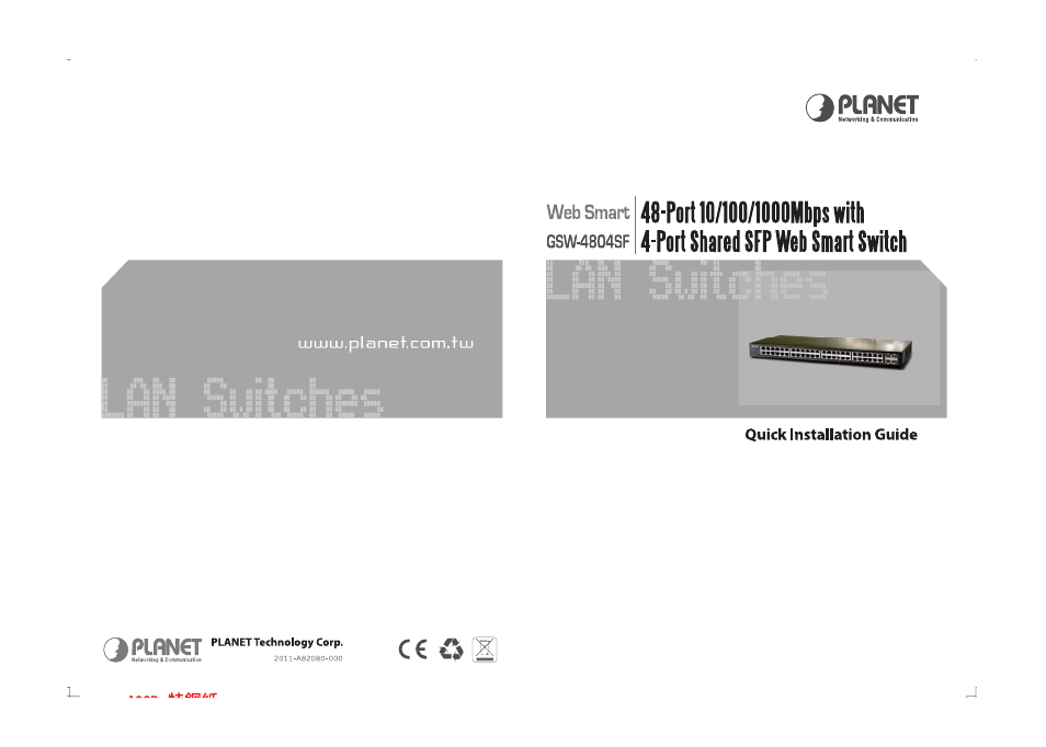 PLANET GSW-4804SF User Manual | 10 pages