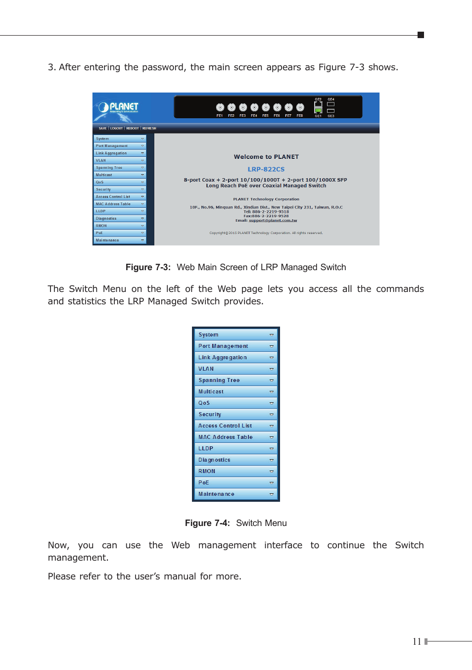 PLANET LRP-822CS User Manual | Page 11 / 20