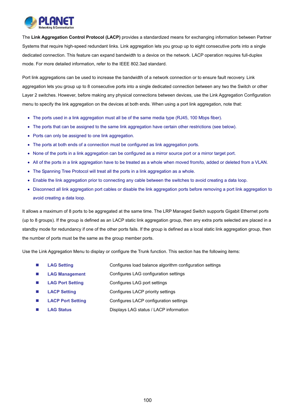 PLANET LRP-822CS User Manual | Page 100 / 346