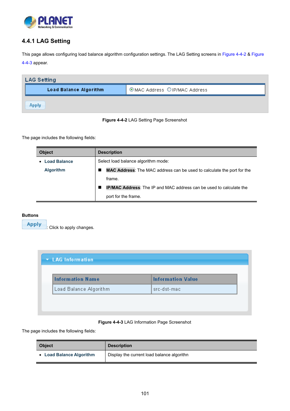 1 lag setting | PLANET LRP-822CS User Manual | Page 101 / 346