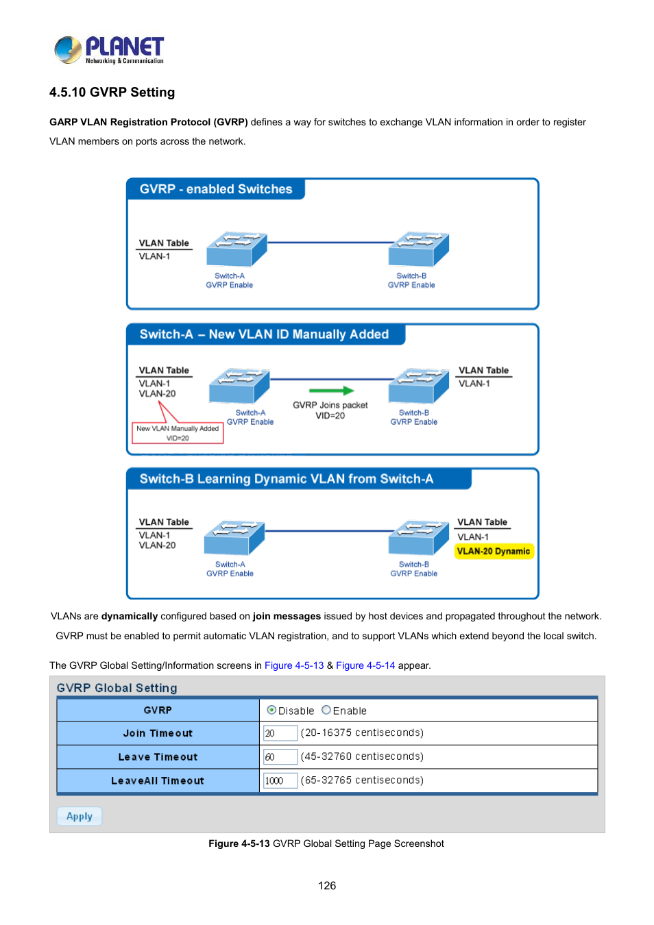 10 gvrp setting | PLANET LRP-822CS User Manual | Page 126 / 346