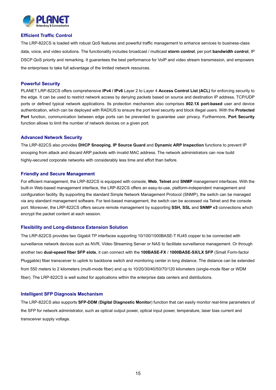 PLANET LRP-822CS User Manual | Page 15 / 346