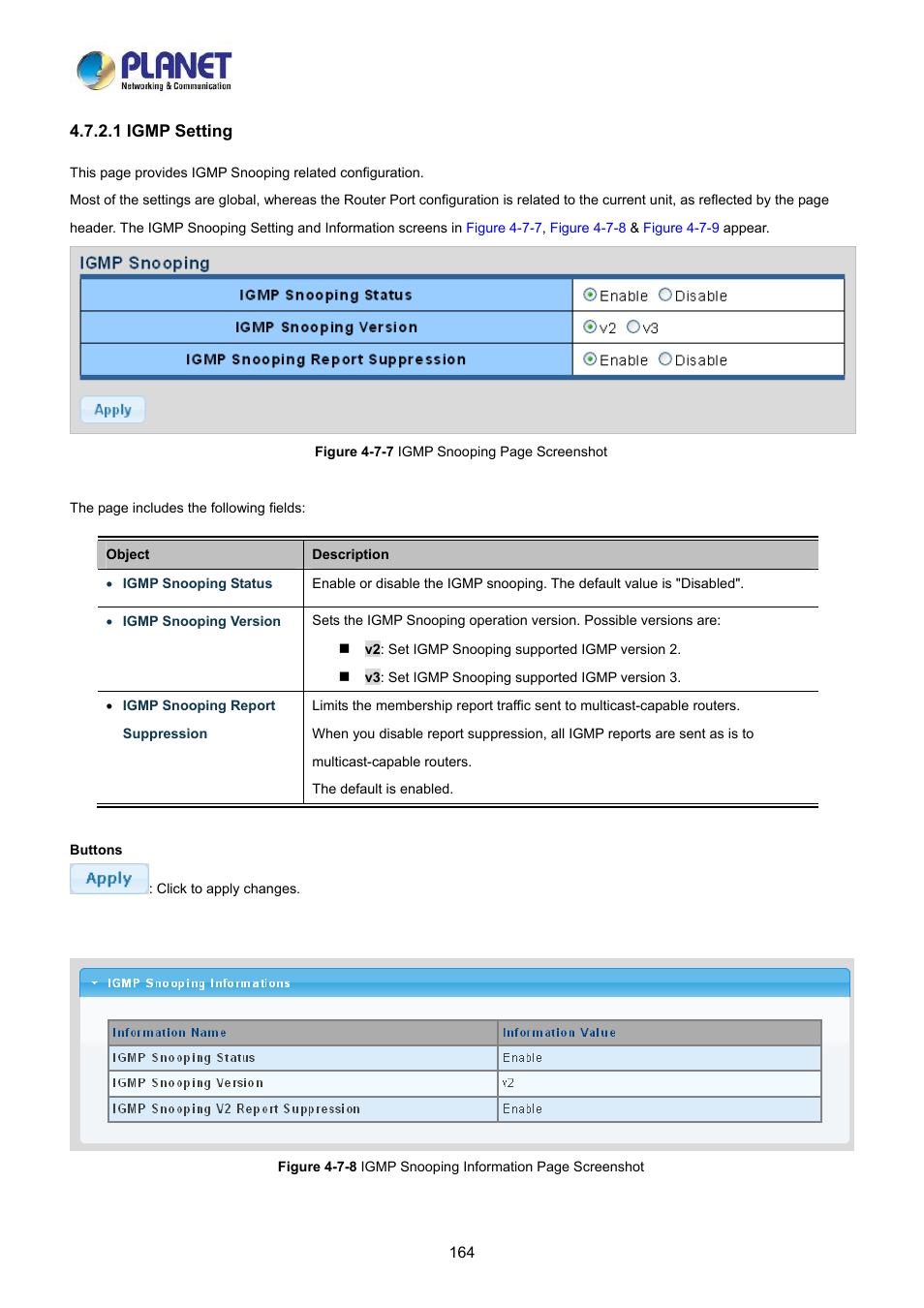 1 igmp setting | PLANET LRP-822CS User Manual | Page 164 / 346