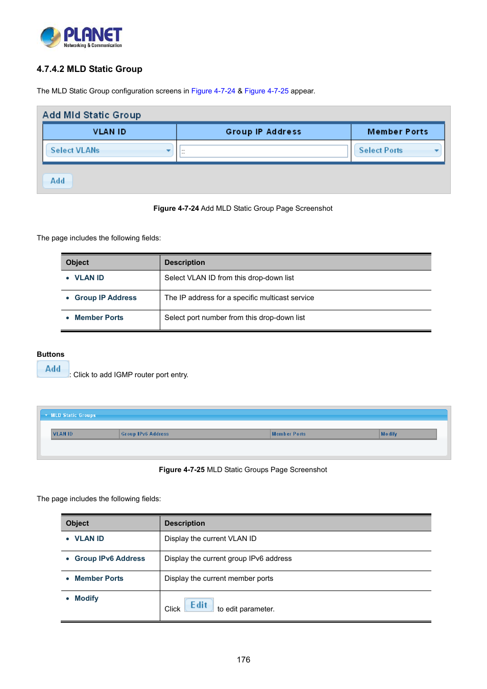 2 mld static group | PLANET LRP-822CS User Manual | Page 176 / 346