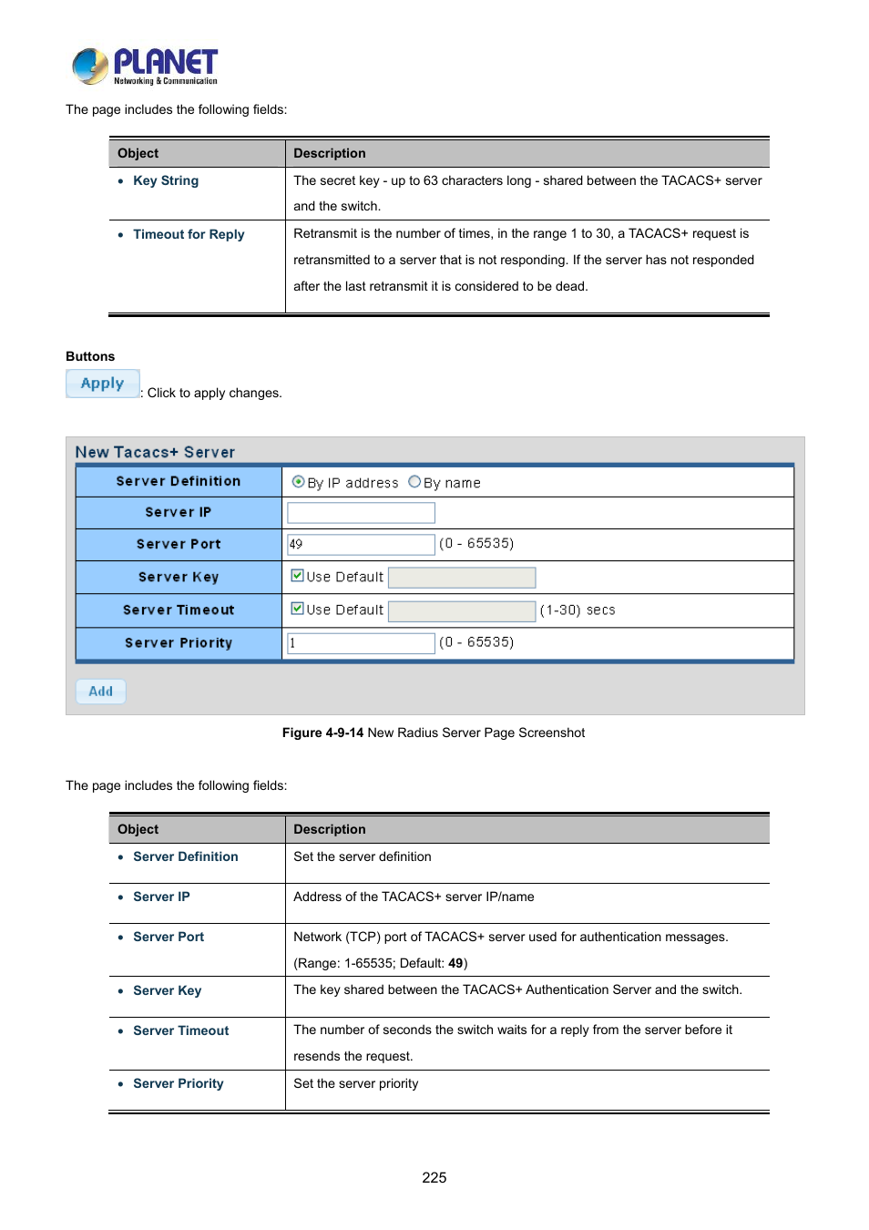 PLANET LRP-822CS User Manual | Page 225 / 346