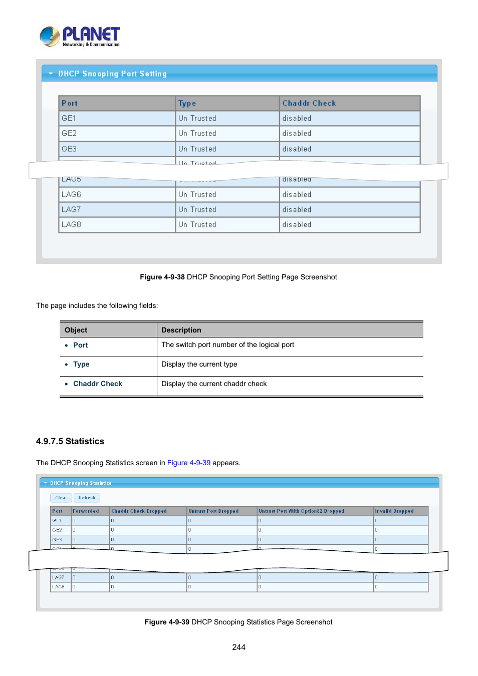 5 statistics | PLANET LRP-822CS User Manual | Page 244 / 346