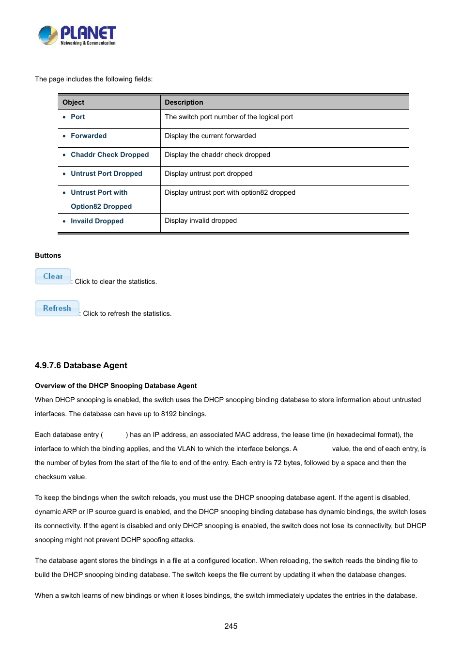 6 database agent | PLANET LRP-822CS User Manual | Page 245 / 346