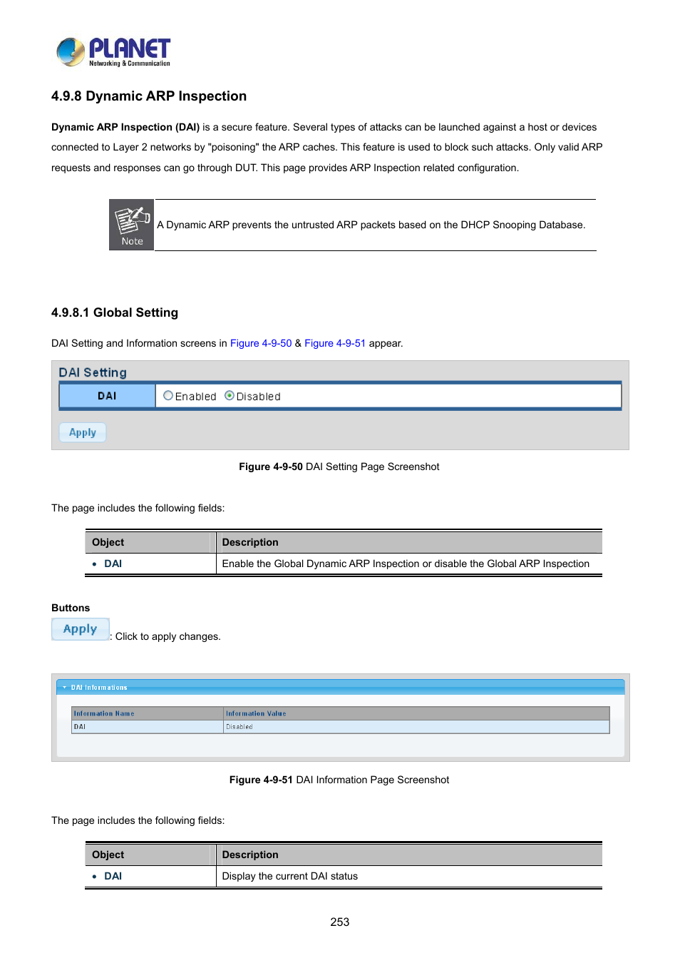 8 dynamic arp inspection, 1 global setting | PLANET LRP-822CS User Manual | Page 253 / 346