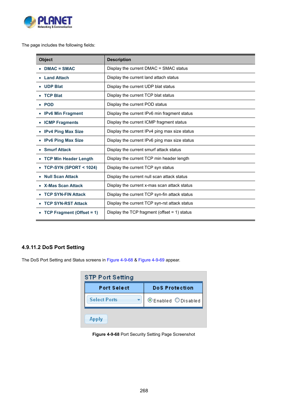 2 dos port setting | PLANET LRP-822CS User Manual | Page 268 / 346