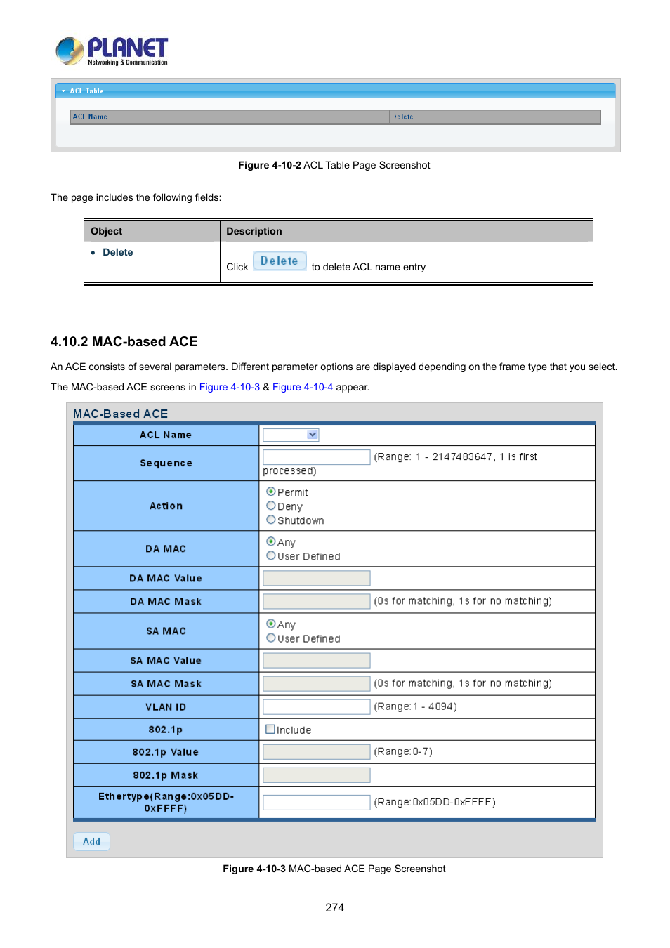 2 mac-based ace | PLANET LRP-822CS User Manual | Page 274 / 346