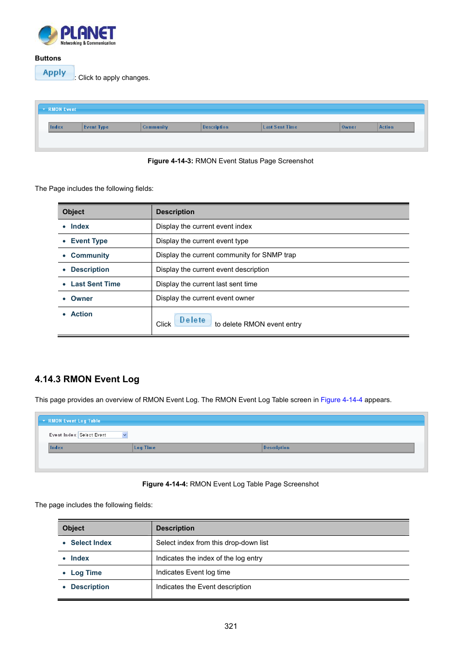 3 rmon event log | PLANET LRP-822CS User Manual | Page 321 / 346