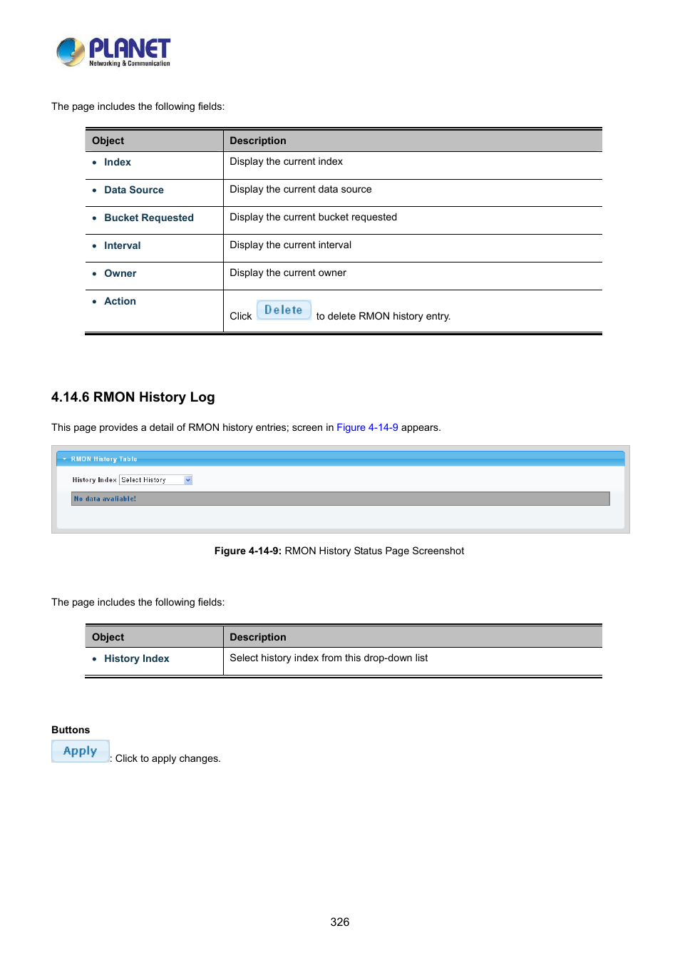 6 rmon history log | PLANET LRP-822CS User Manual | Page 326 / 346