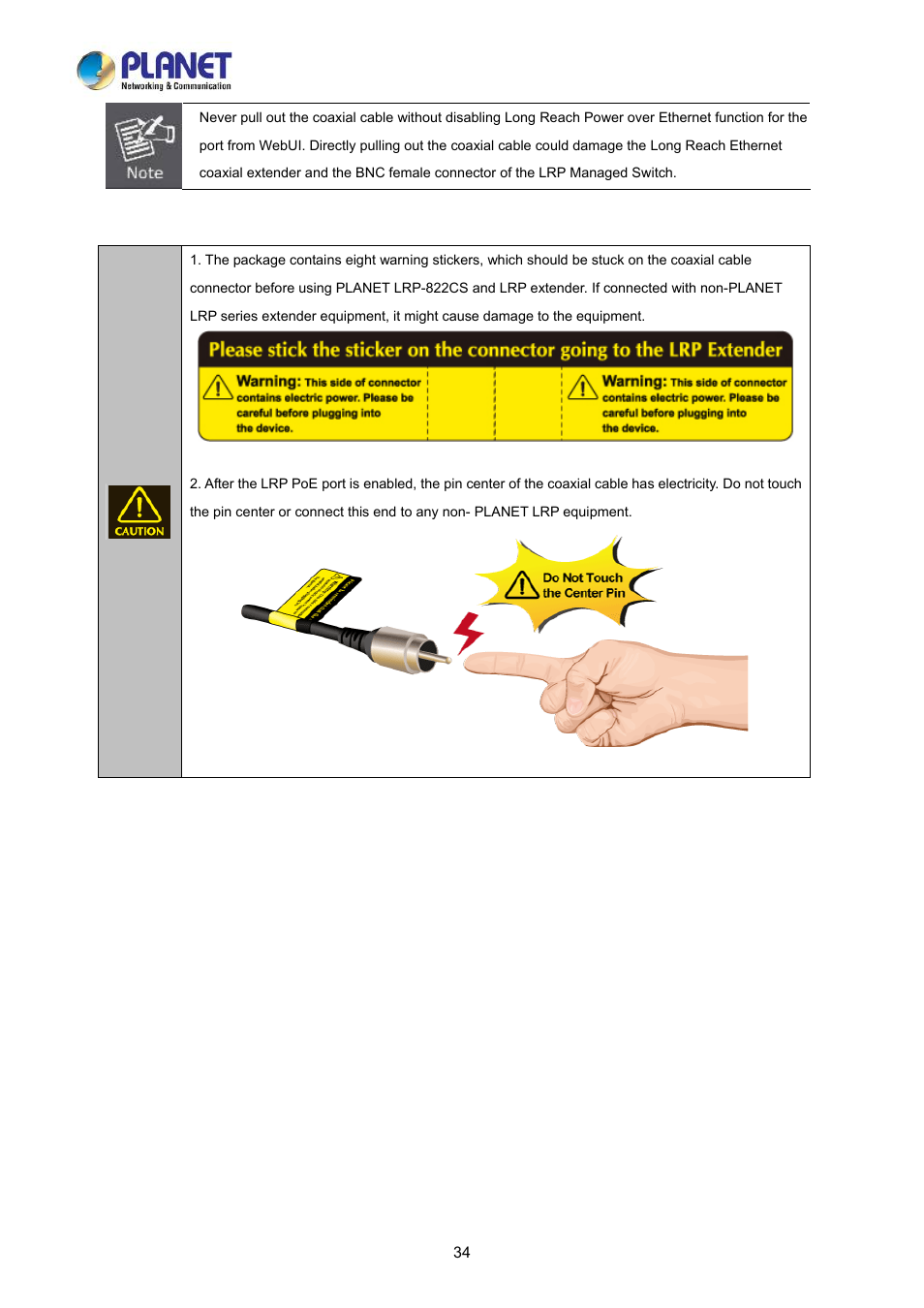 PLANET LRP-822CS User Manual | Page 34 / 346