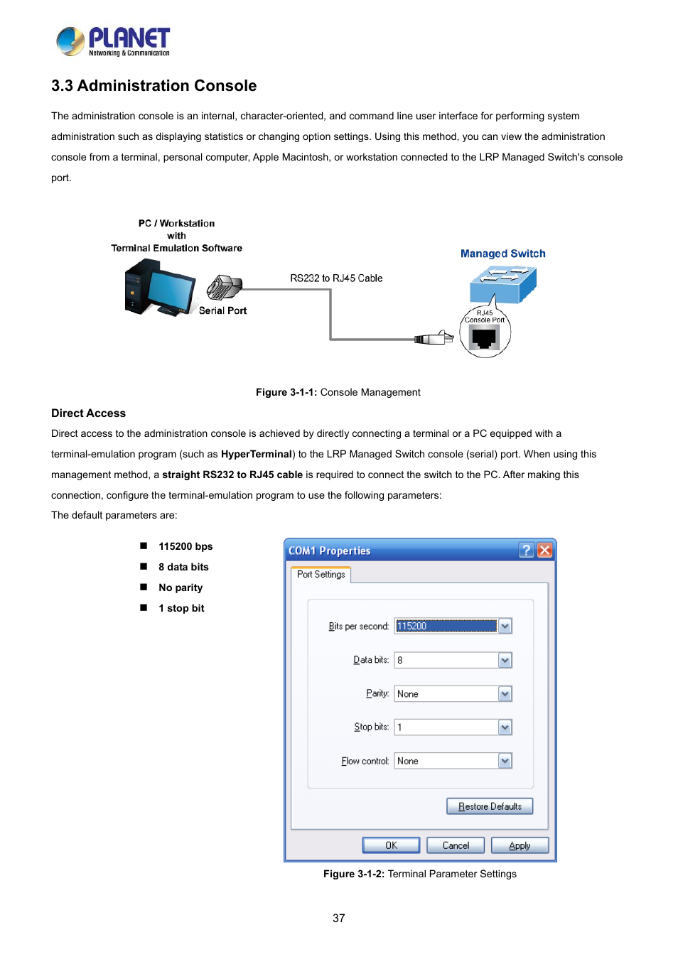 3 administration console | PLANET LRP-822CS User Manual | Page 37 / 346