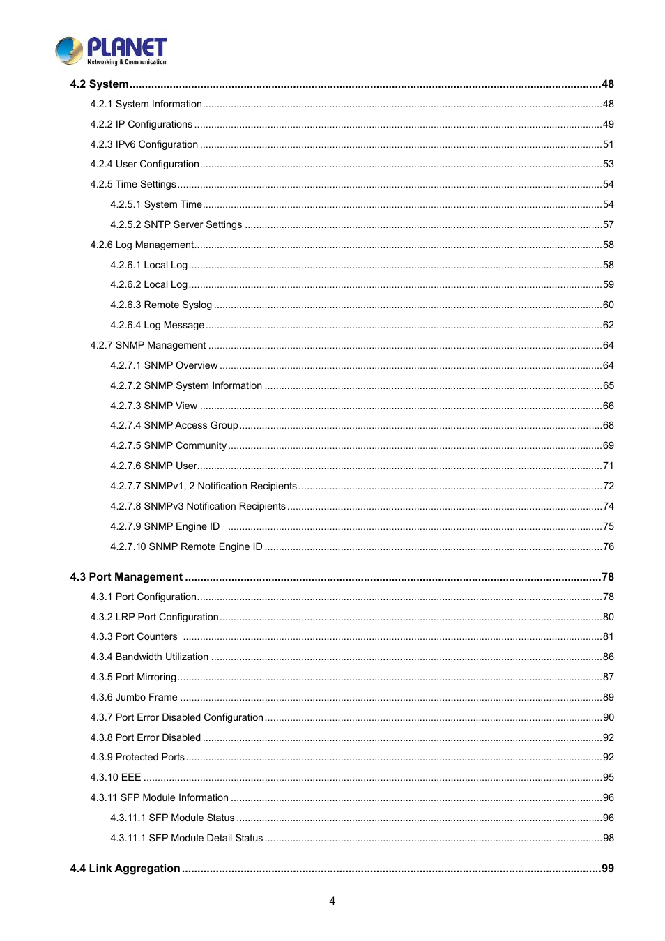 PLANET LRP-822CS User Manual | Page 4 / 346