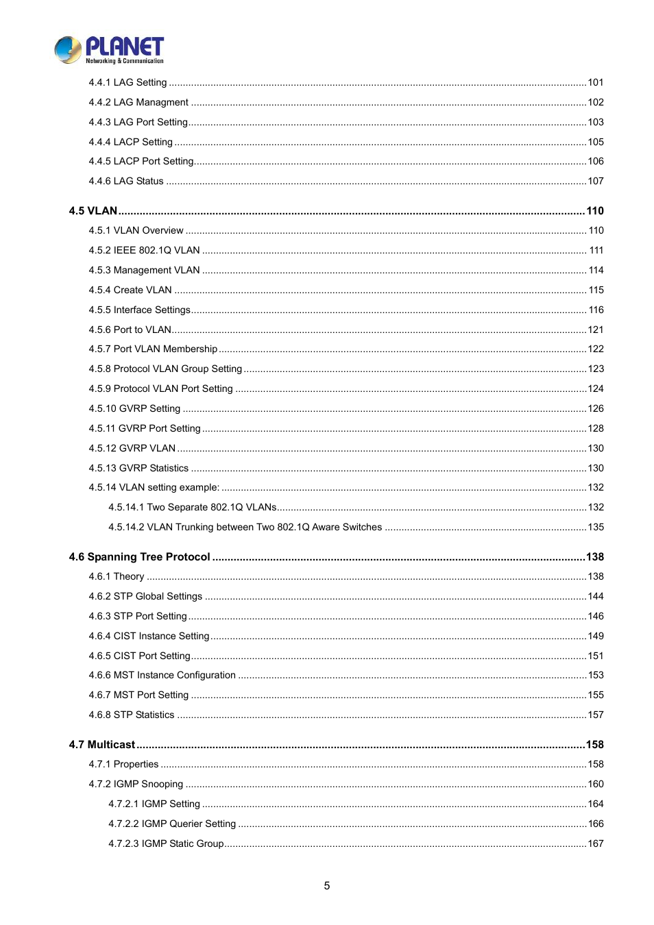 PLANET LRP-822CS User Manual | Page 5 / 346