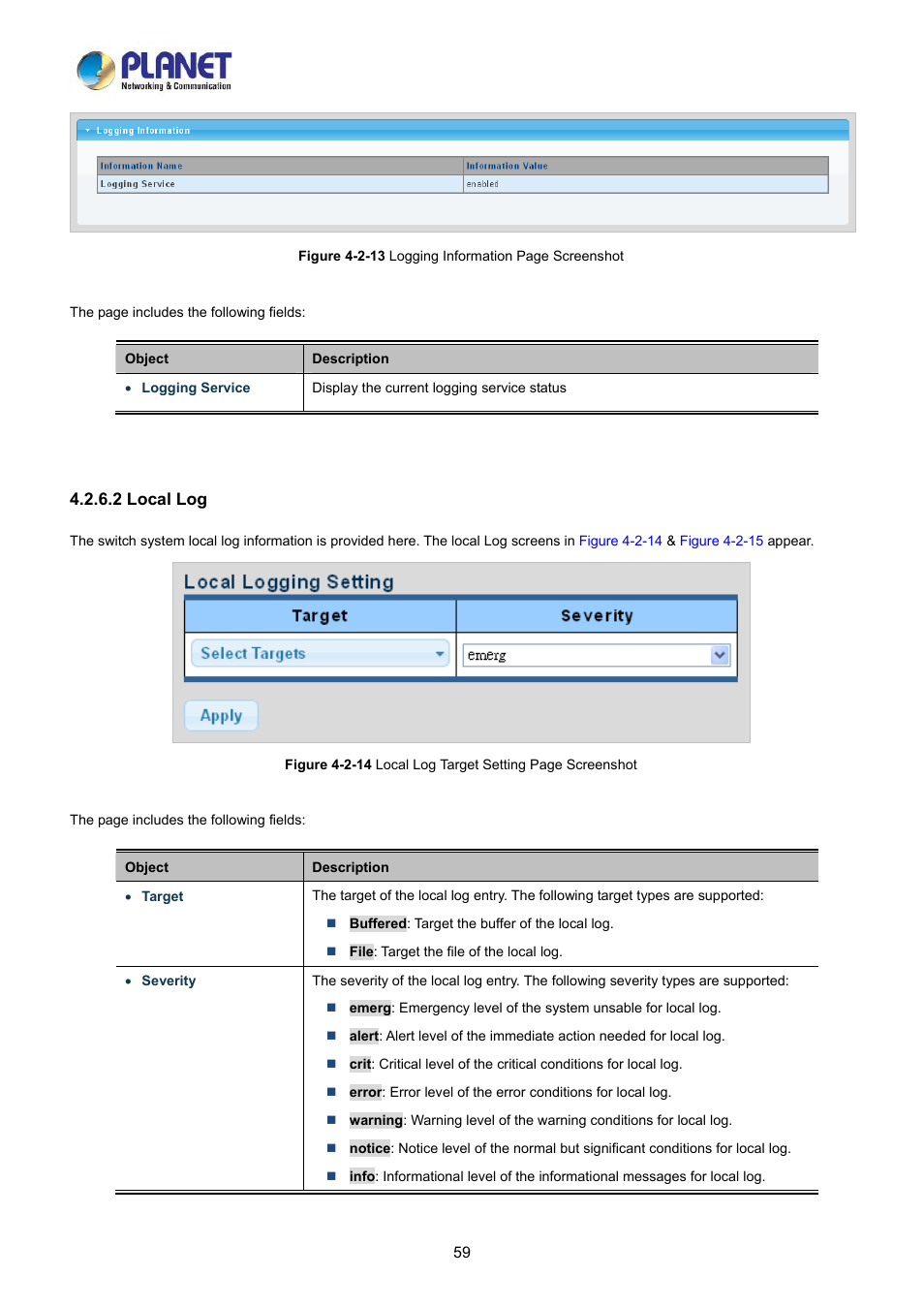 2 local log | PLANET LRP-822CS User Manual | Page 59 / 346