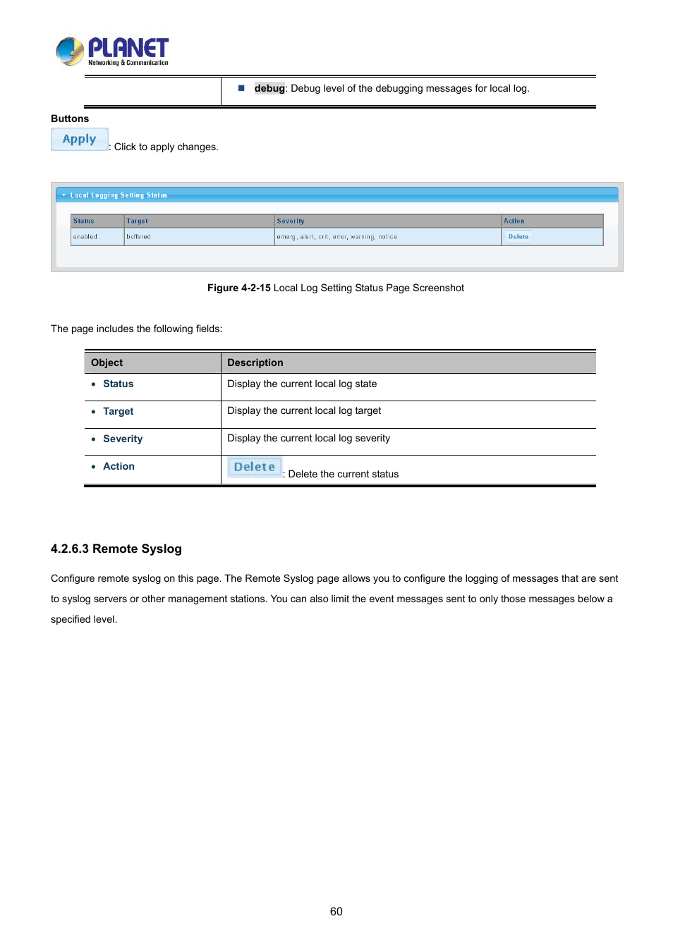 3 remote syslog | PLANET LRP-822CS User Manual | Page 60 / 346