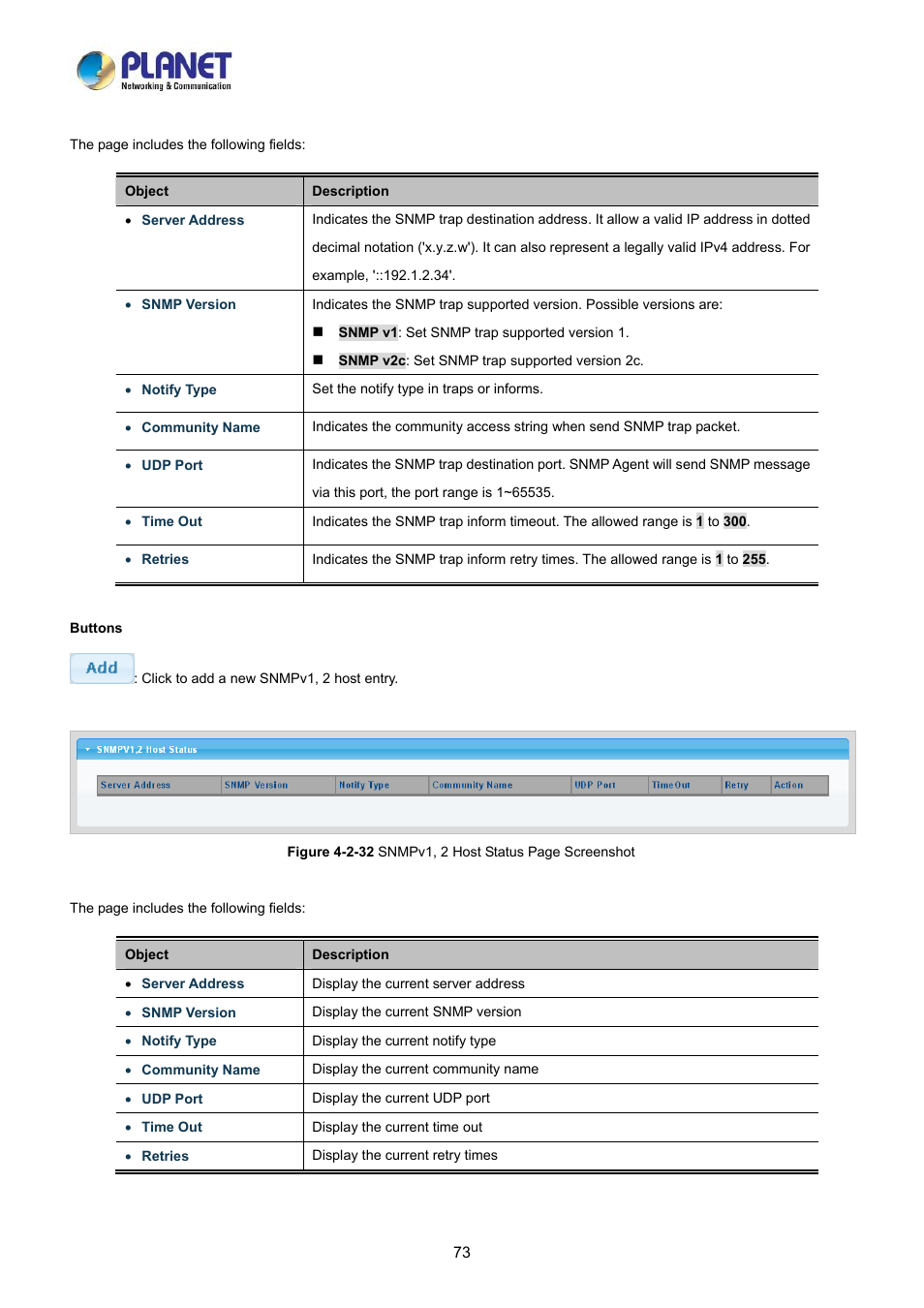 PLANET LRP-822CS User Manual | Page 73 / 346