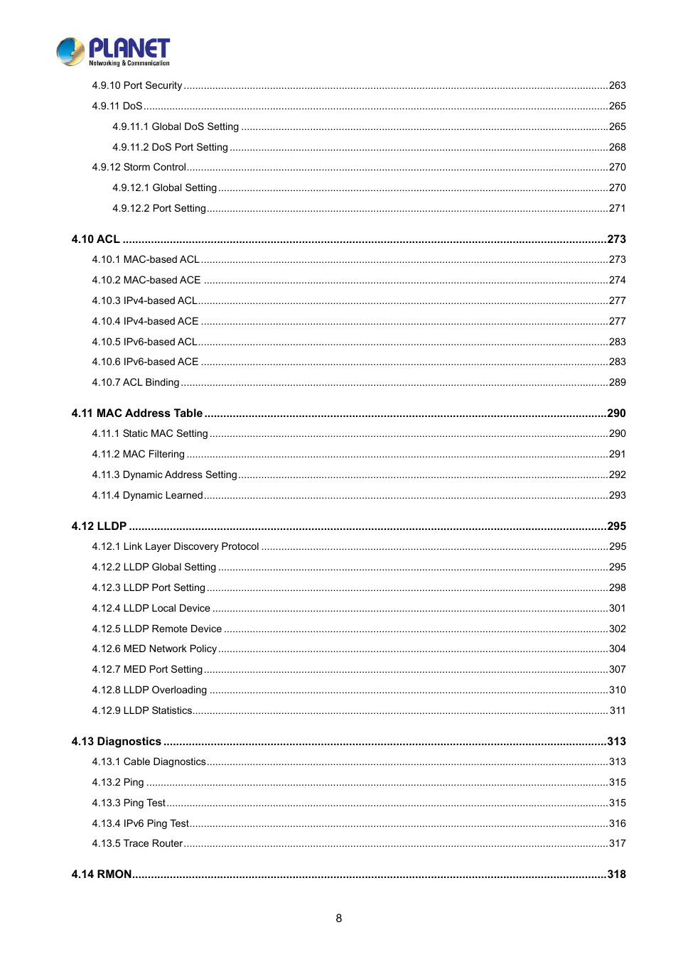 PLANET LRP-822CS User Manual | Page 8 / 346