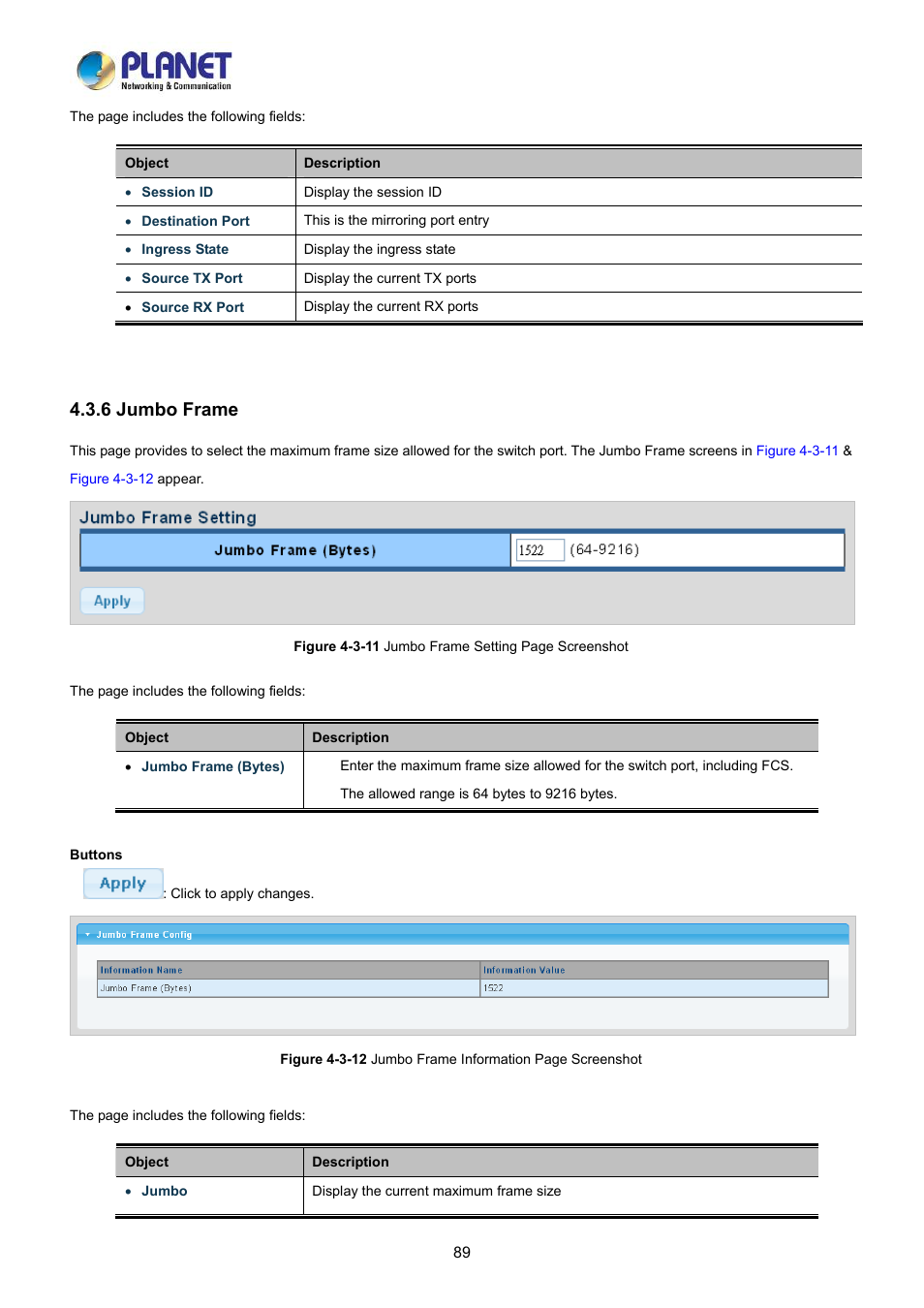 6 jumbo frame | PLANET LRP-822CS User Manual | Page 89 / 346