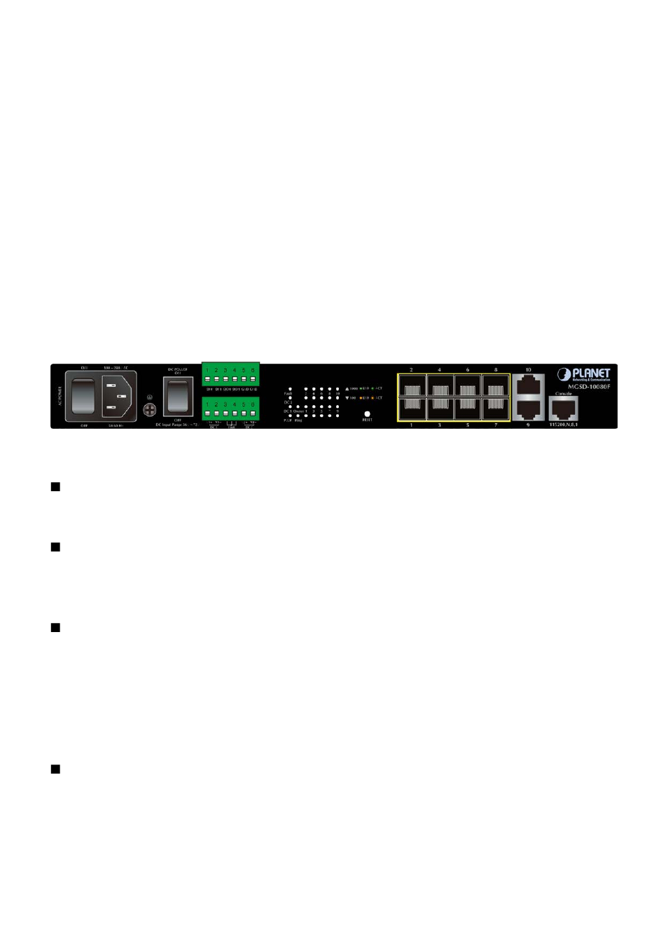 Installation, 1 hardware descriptions, 1 front panel | PLANET MGSD-10080F User Manual | Page 35 / 641