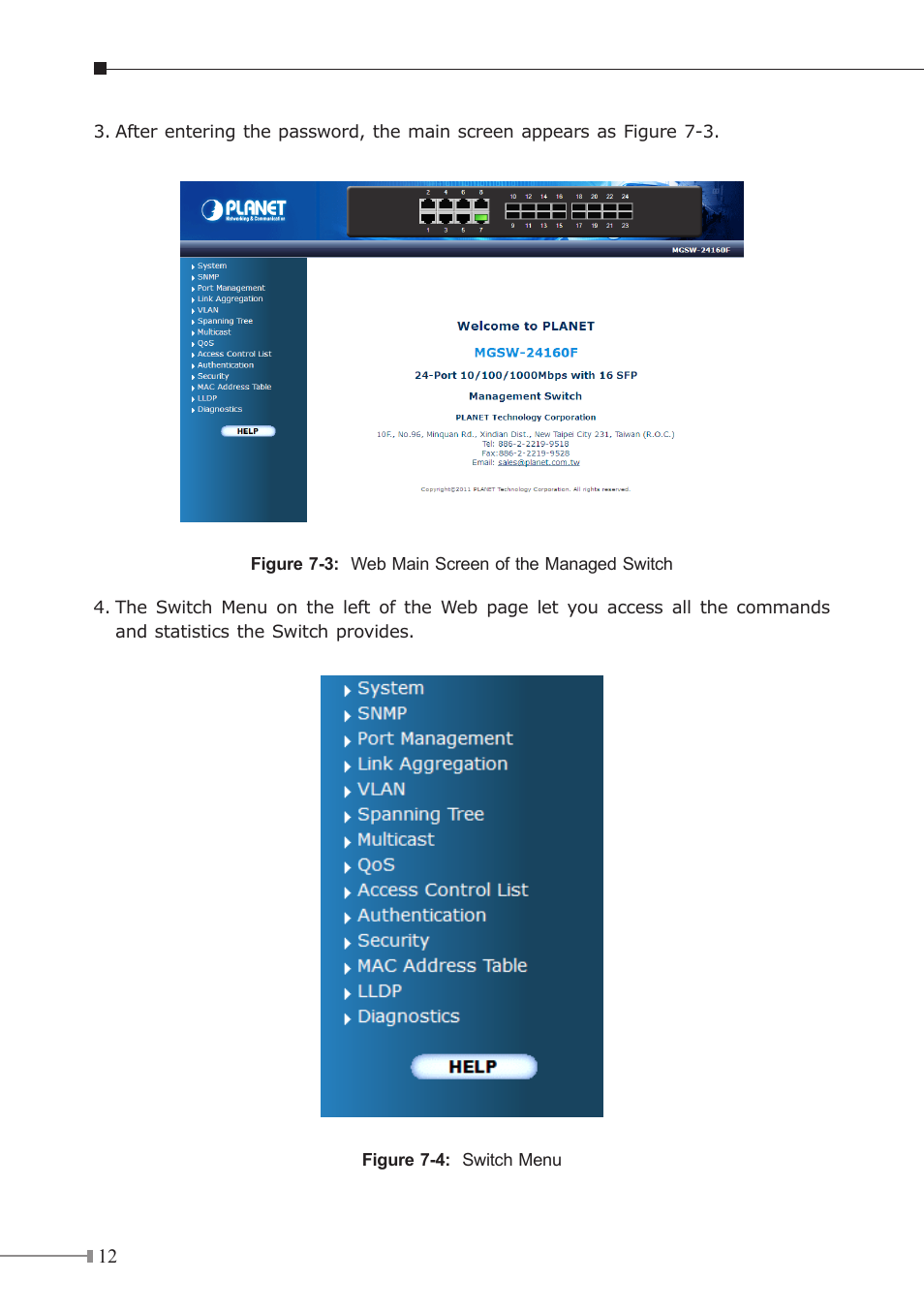 PLANET MGSW-24160F User Manual | Page 12 / 16