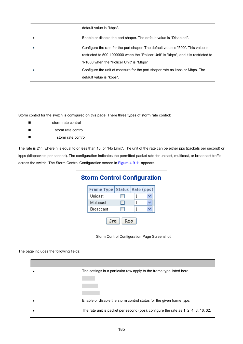 6 storm control configuration | PLANET MGSW-24160F User Manual | Page 185 / 523